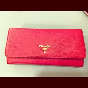 Prada Saffiano Continental Wallet with ID Holder